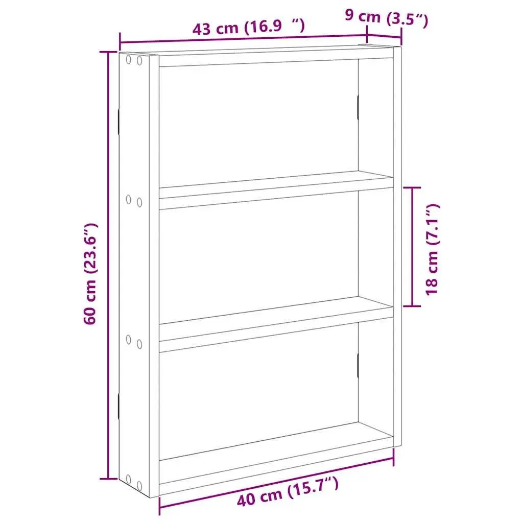 Wall Shelf Floating Sonoma Oak Brown Engineered Wood Storage Organizer