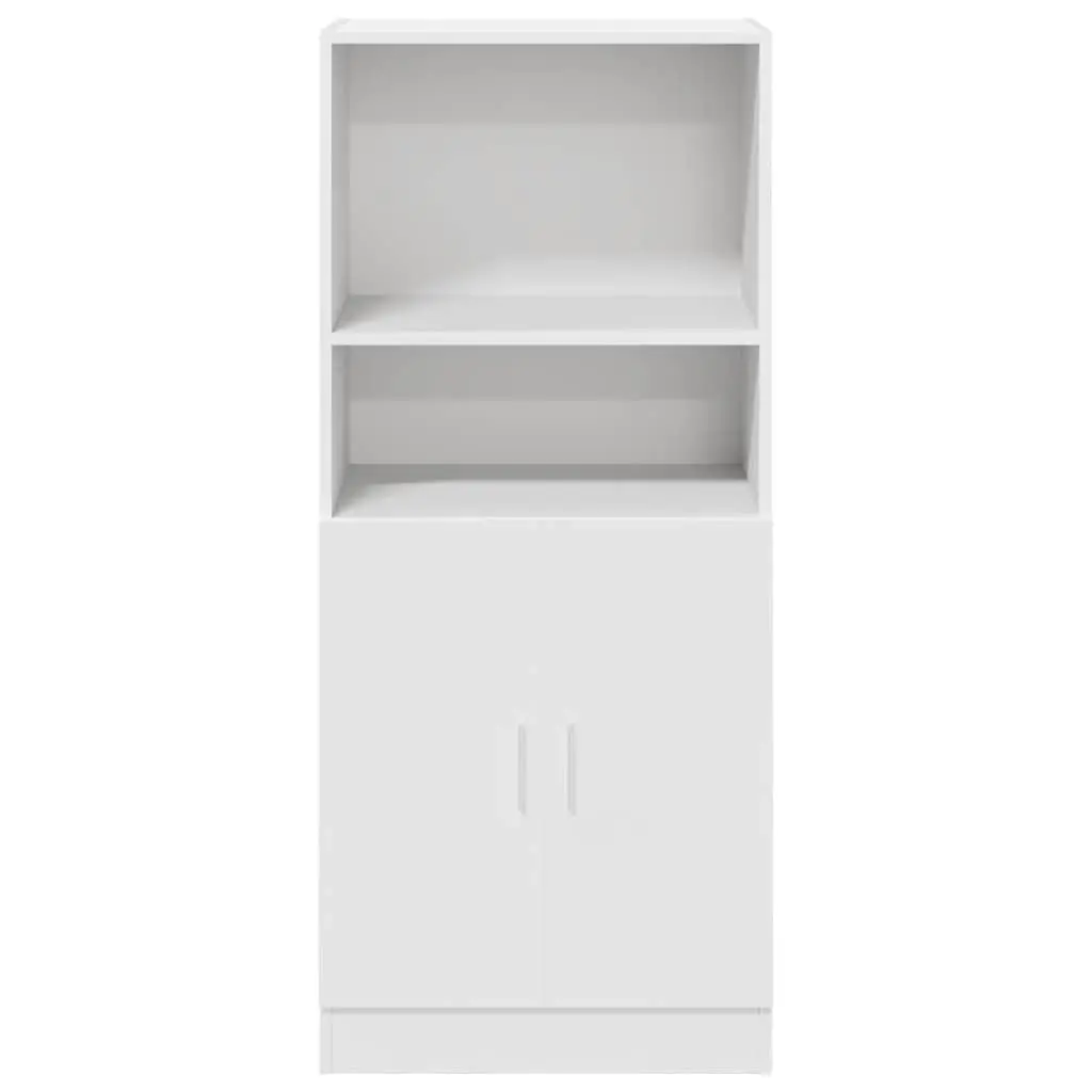 White Kitchen Cabinet with Doors and Shelves