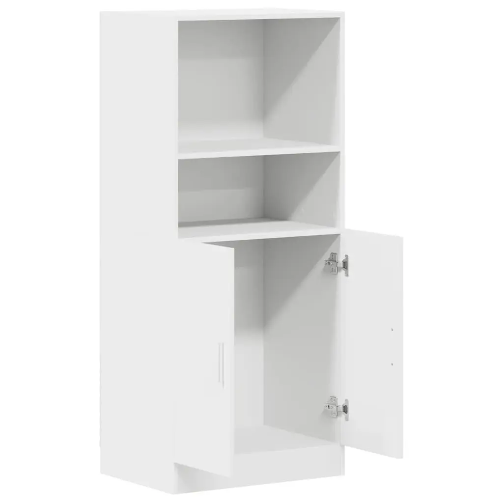 White Kitchen Cabinet with Doors and Shelves