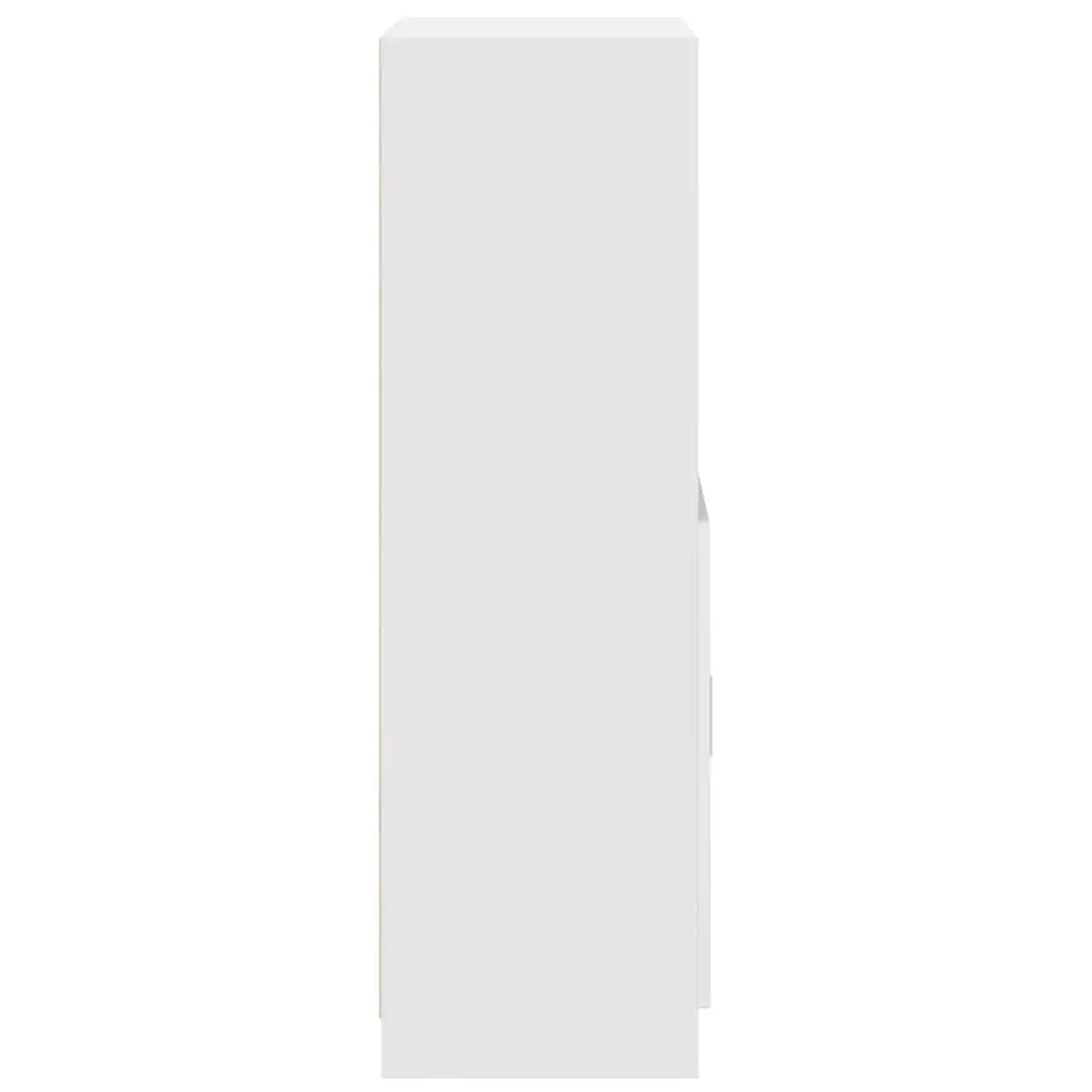 White Kitchen Cabinet with Doors and Shelves