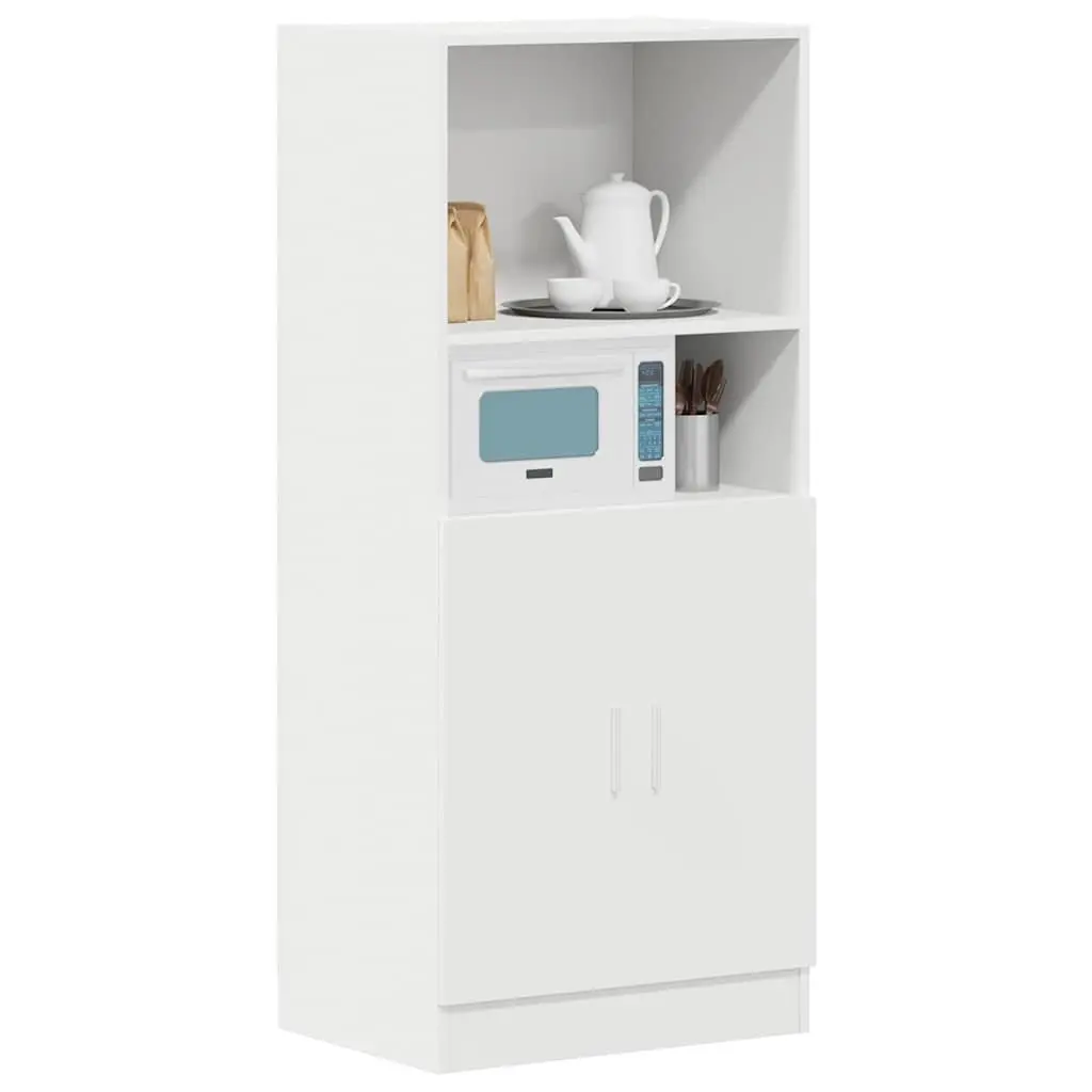 White Kitchen Cabinet with Doors and Shelves