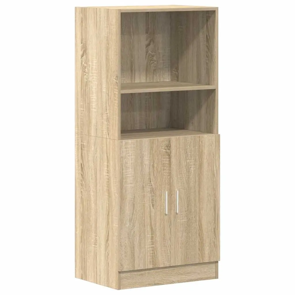 Brown Kitchen Cabinet with Open Shelves