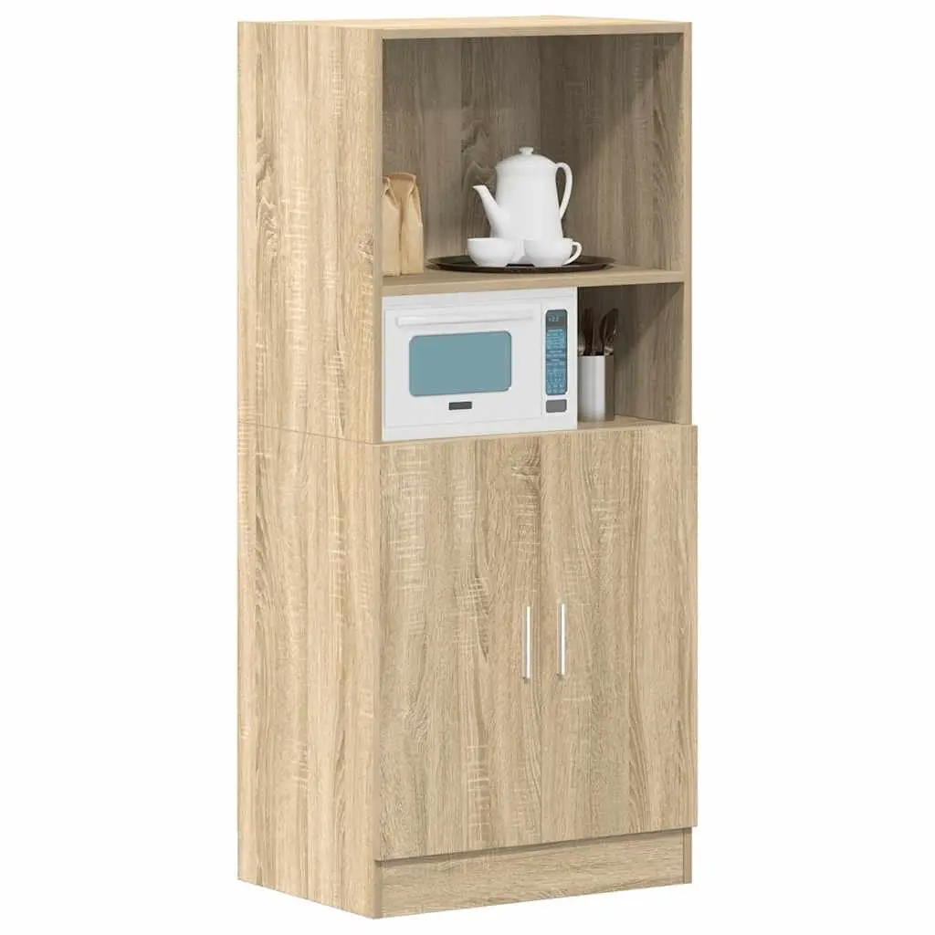 Brown Kitchen Cabinet with Open Shelves