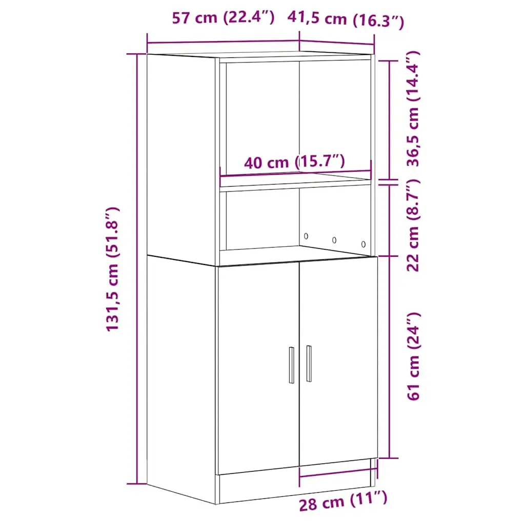 Brown Kitchen Cabinet with Open Shelves