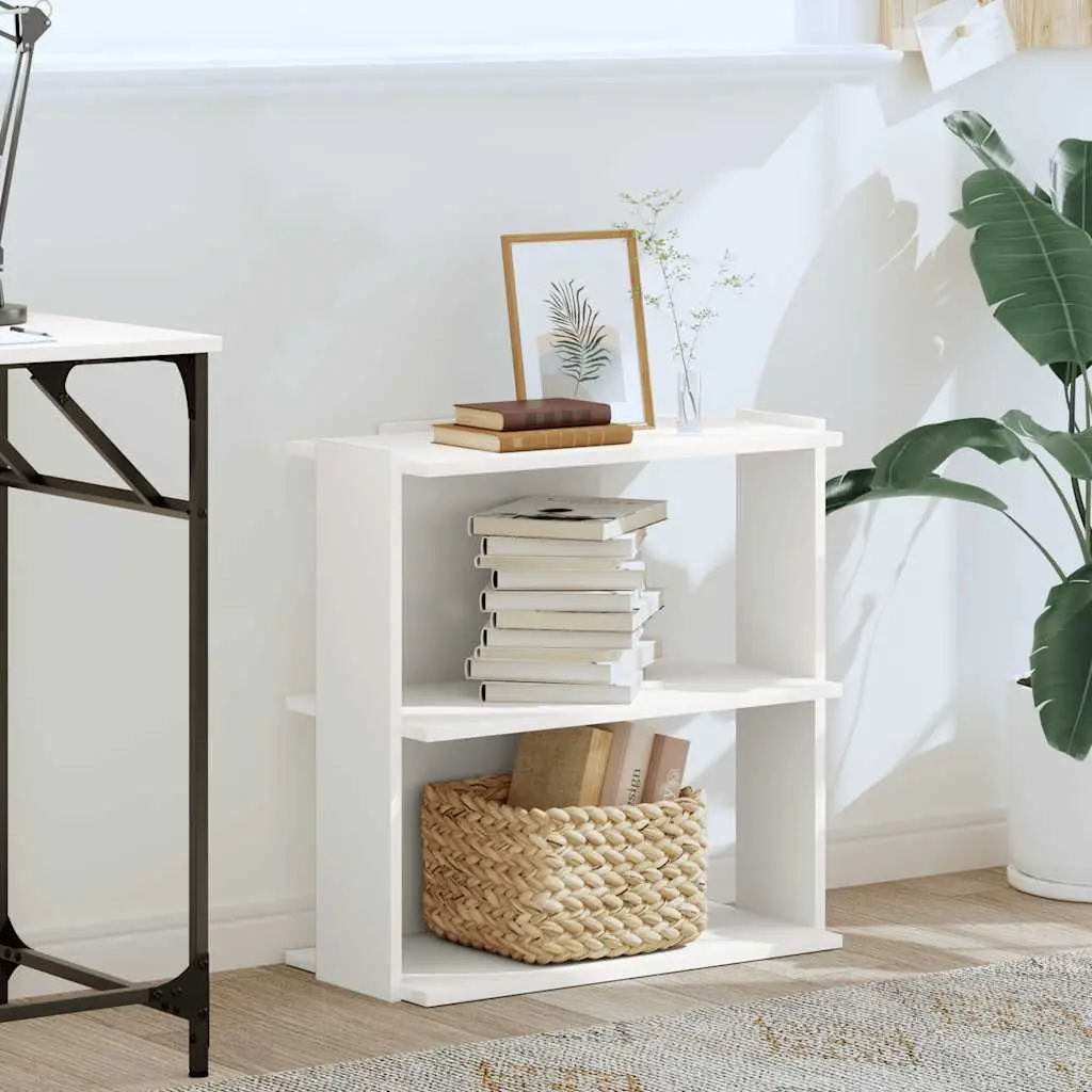 3-Tier Bookcase White 60x30x60cm Engineered Wood Storage Shelving Unit Display Organiser