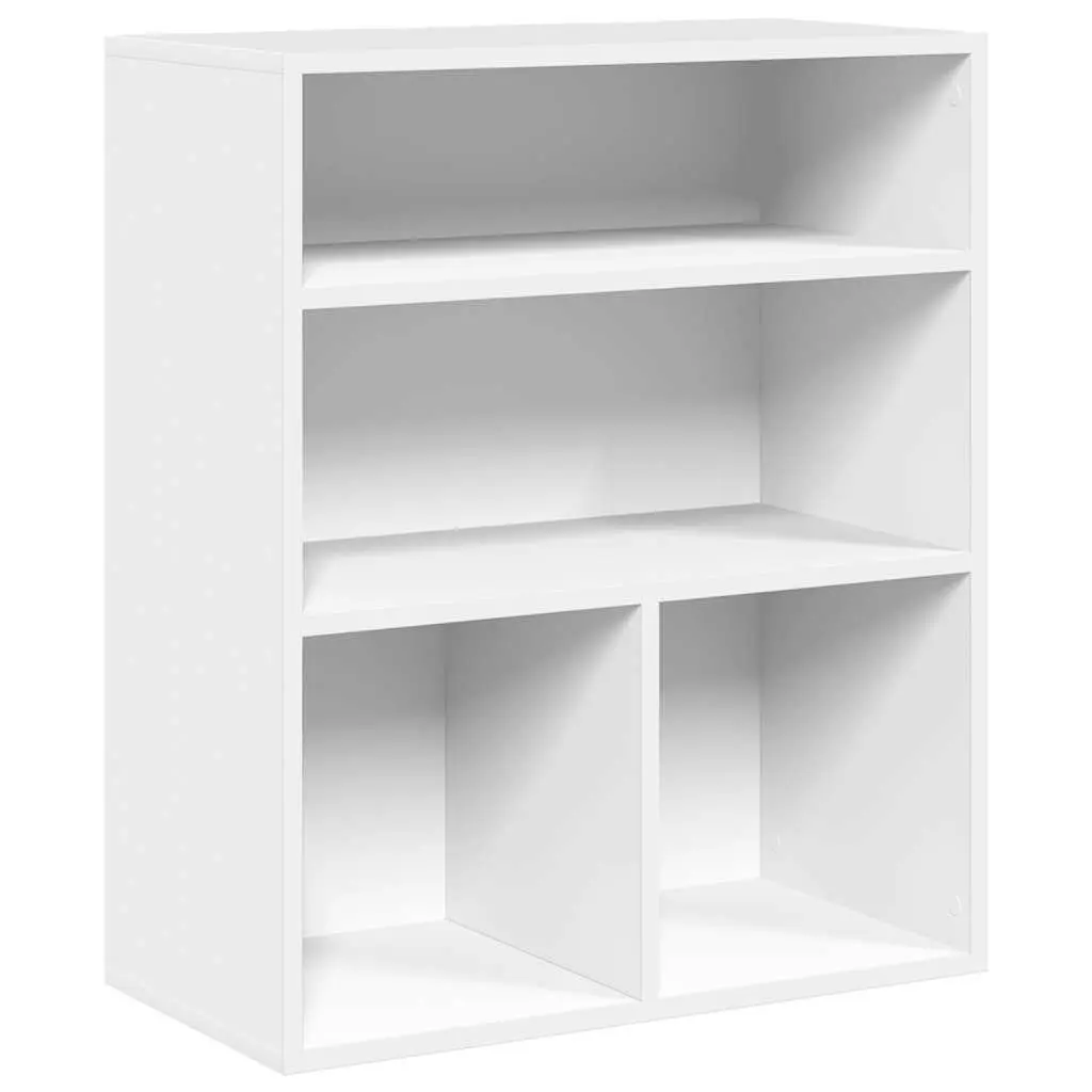 Book Cabinet White 60x30x71.5 cm Engineered Wood Storage Shelf Organiser