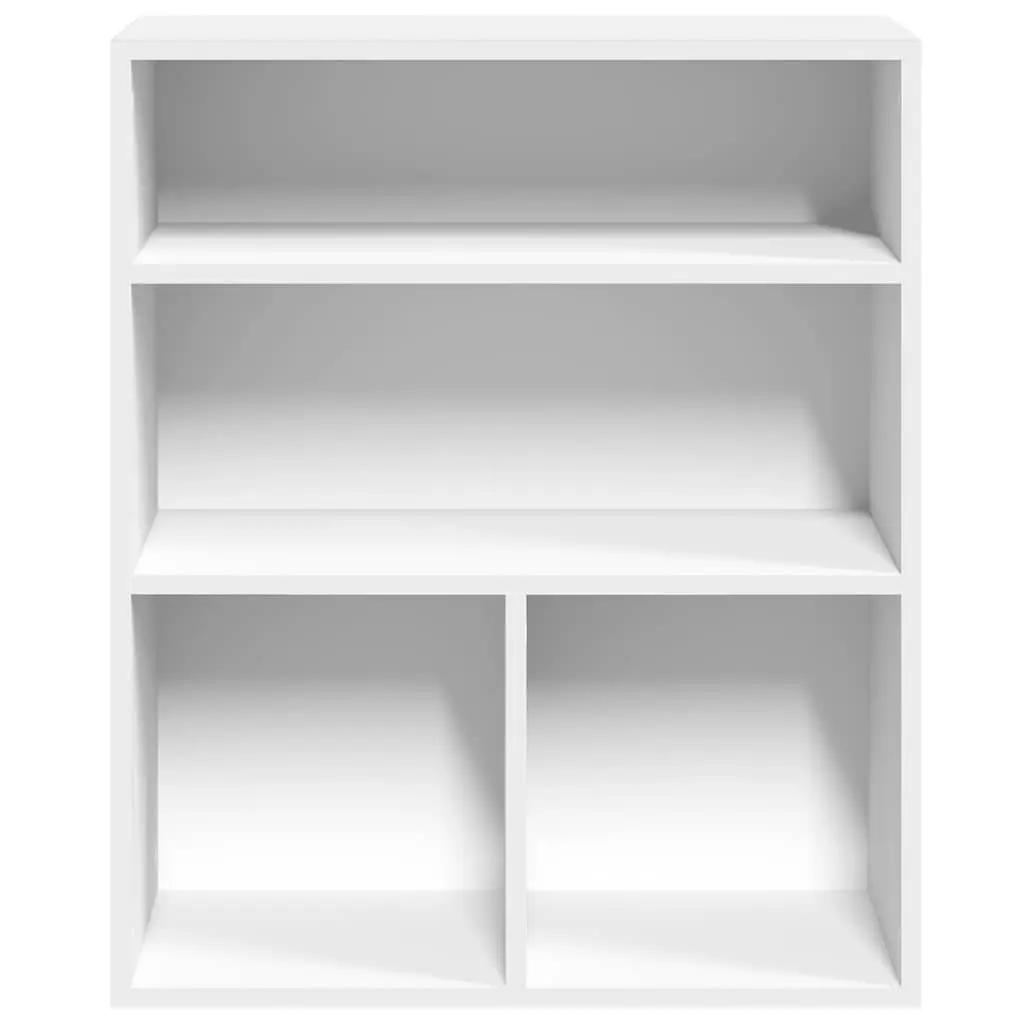Book Cabinet White 60x30x71.5 cm Engineered Wood Storage Shelf Organiser