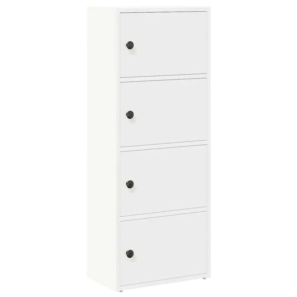 Bookcase White 40x24x102cm Storage Cabinet With Doors Shelving Unit