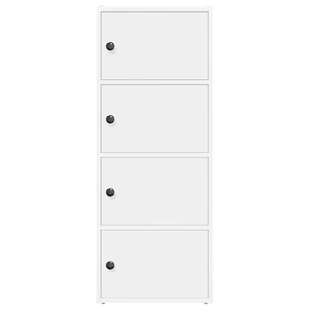 Bookcase White 40x24x102cm Storage Cabinet With Doors Shelving Unit