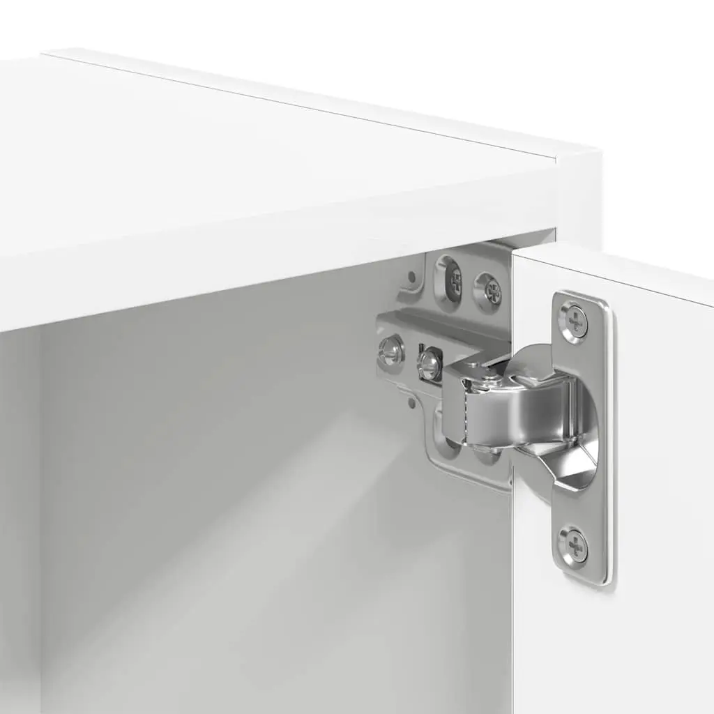 Bookcase White 40x24x102cm Storage Cabinet With Doors Shelving Unit