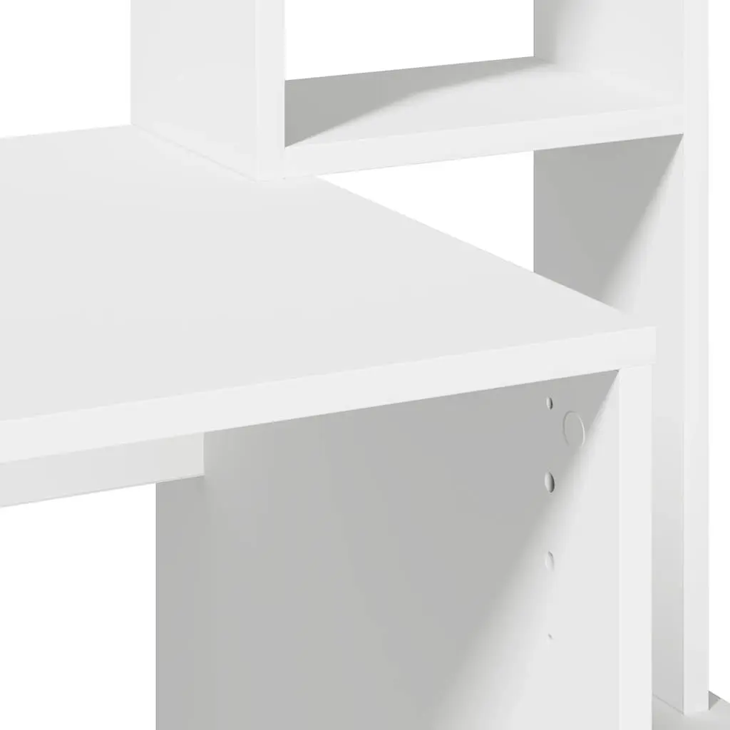 White Desk with Shelving for Home Office