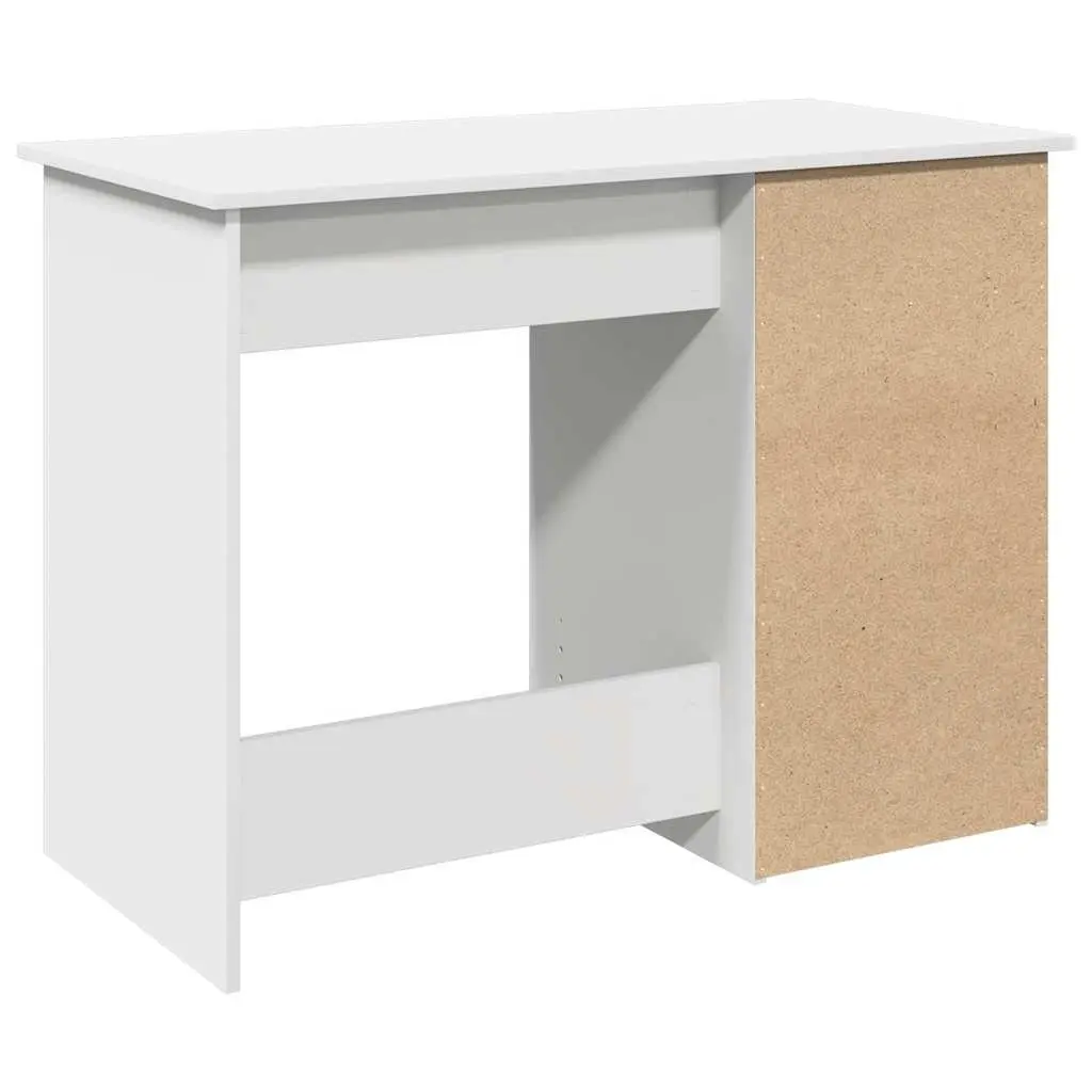 White Desk 102x50x75cm Engineered Wood Office Study Table Spacious Storage