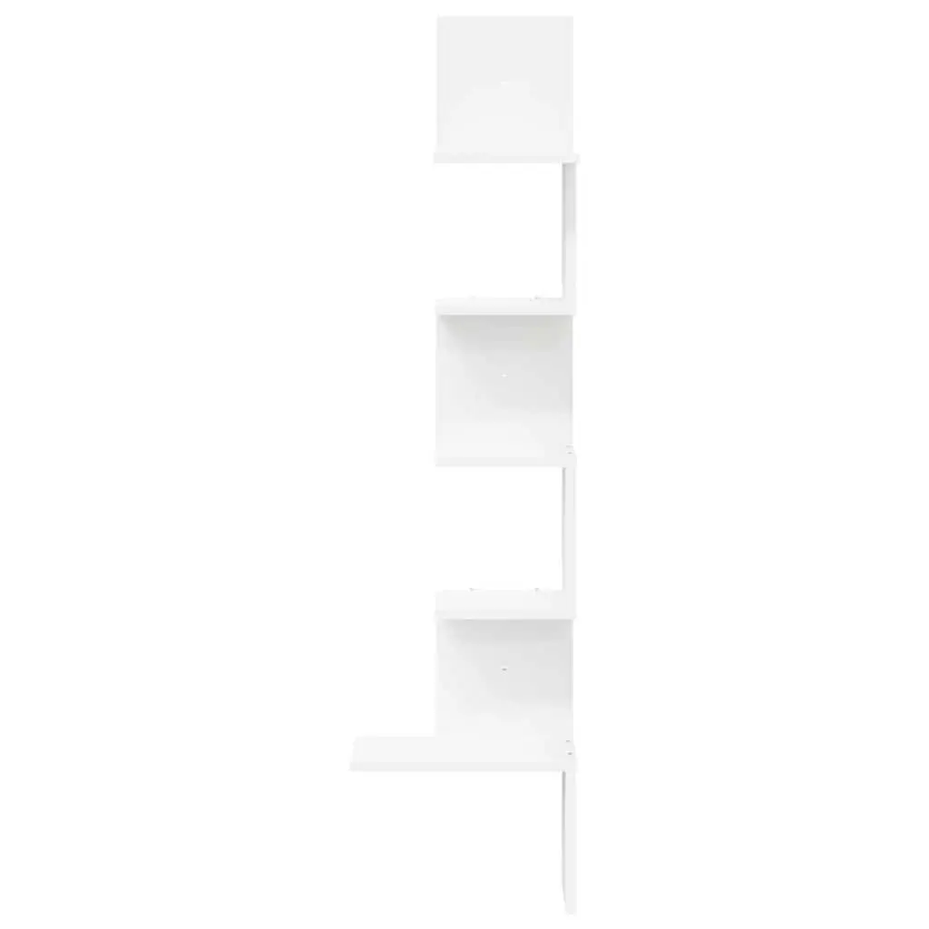 Wall Corner Shelf White 32x32x127.5 cm Engineered Wood Storage Display Shelving Unit