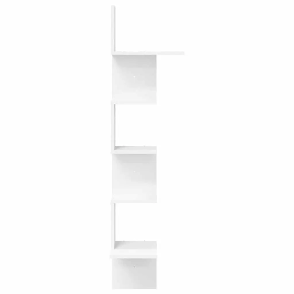 Wall Corner Shelf White 32x32x127.5 cm Engineered Wood Storage Display Shelving Unit