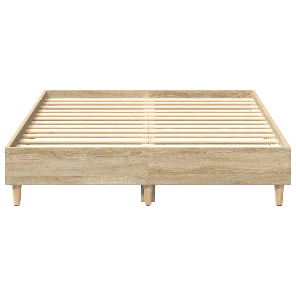 Bed Frame No Mattress 135x190 cm Double Size Bedroom Furniture Engineered Wood