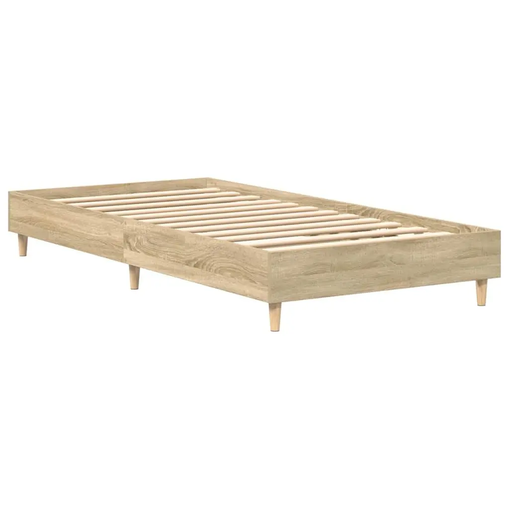 Sonoma Oak Bed Frame 90x190 cm with Slatted Base