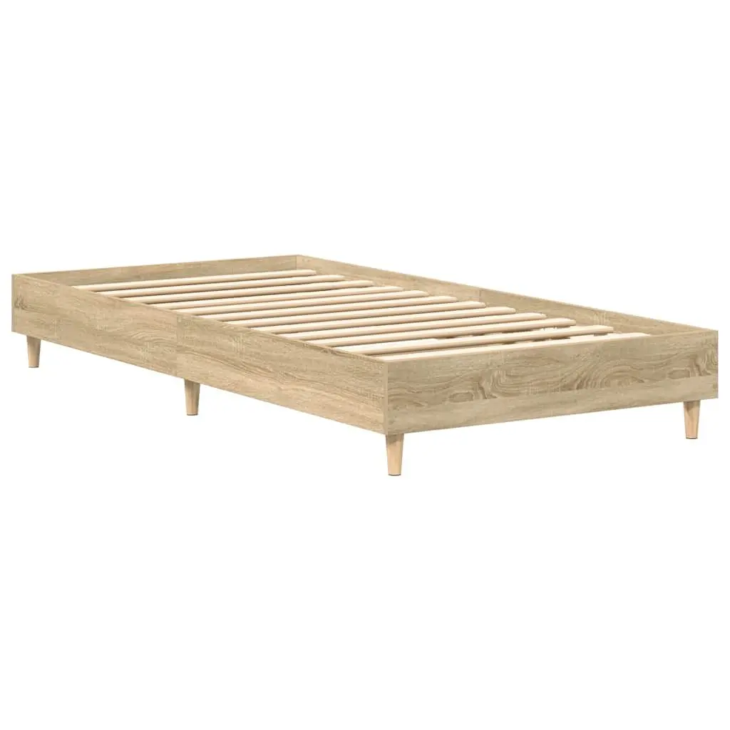 Sonoma Oak Bed Frame 90x190 cm with Slatted Base