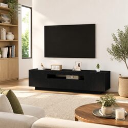 Inviting Black Modern TV Cabinet for Living Room