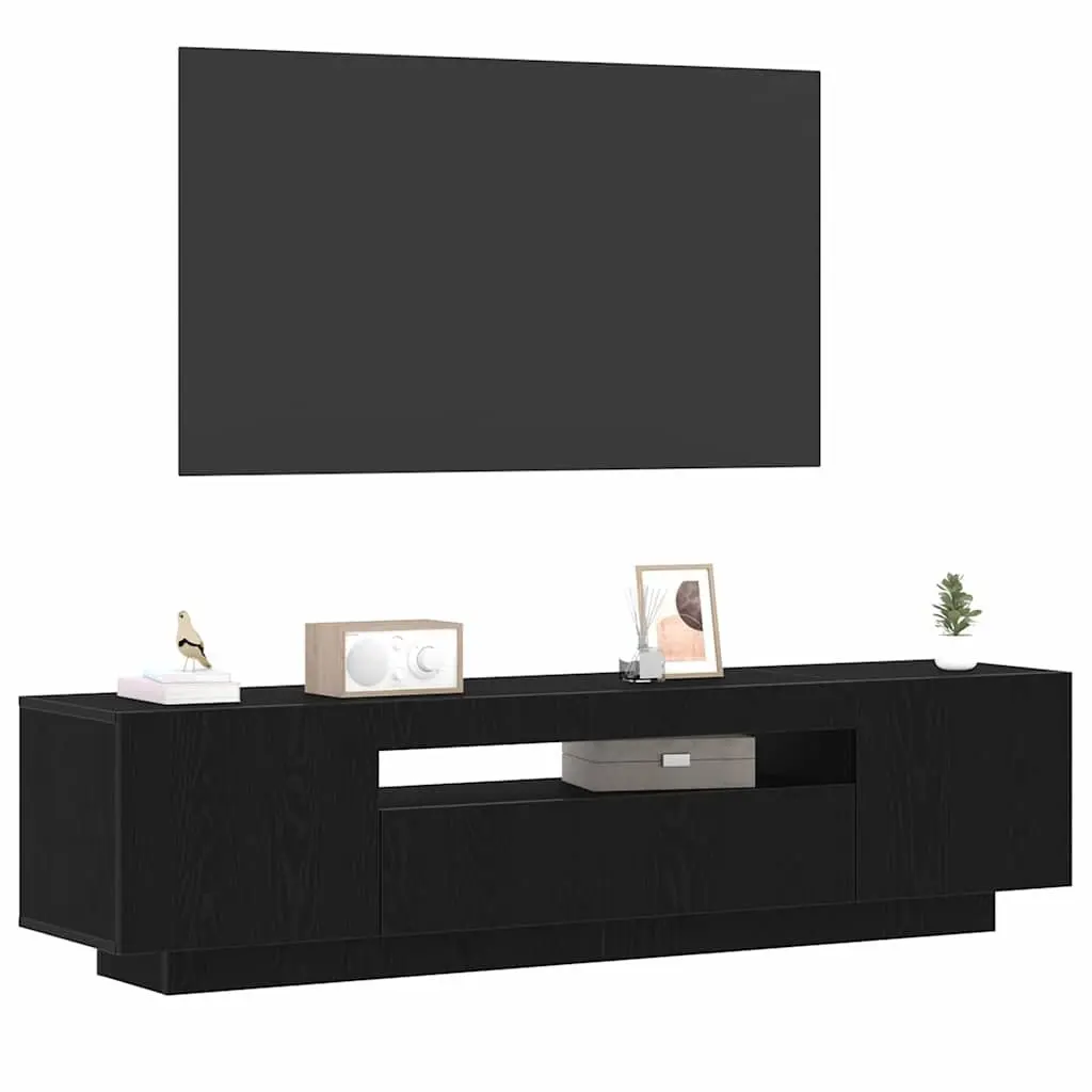 TV Cabinet Black Modern 160x35x40cm Engineered Wood