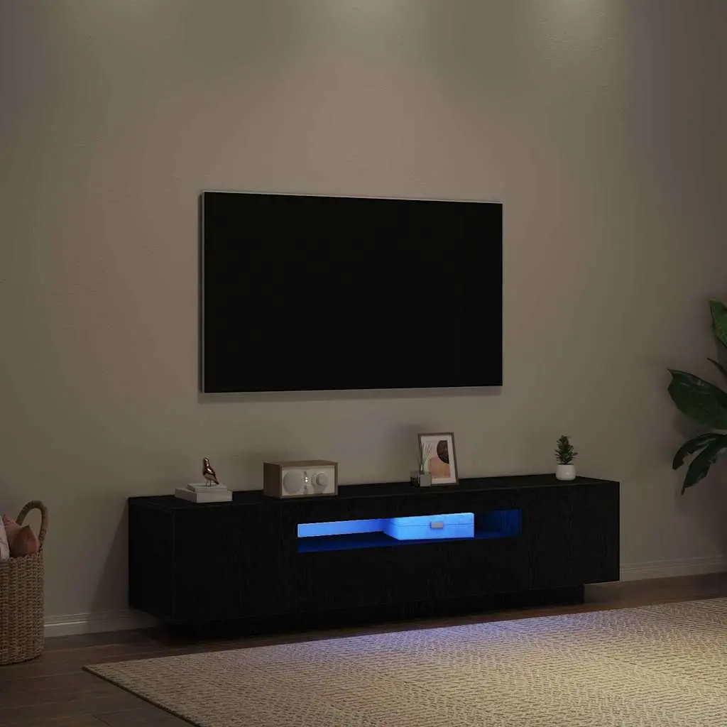 TV Cabinet Black Modern 160x35x40cm Engineered Wood