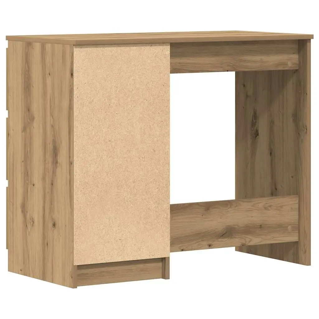 Brown Engineered Wood Office Desk with 3 Drawers