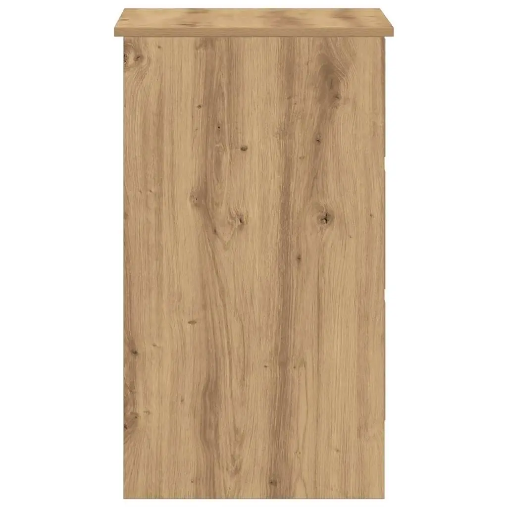 Brown Engineered Wood Office Desk with 3 Drawers