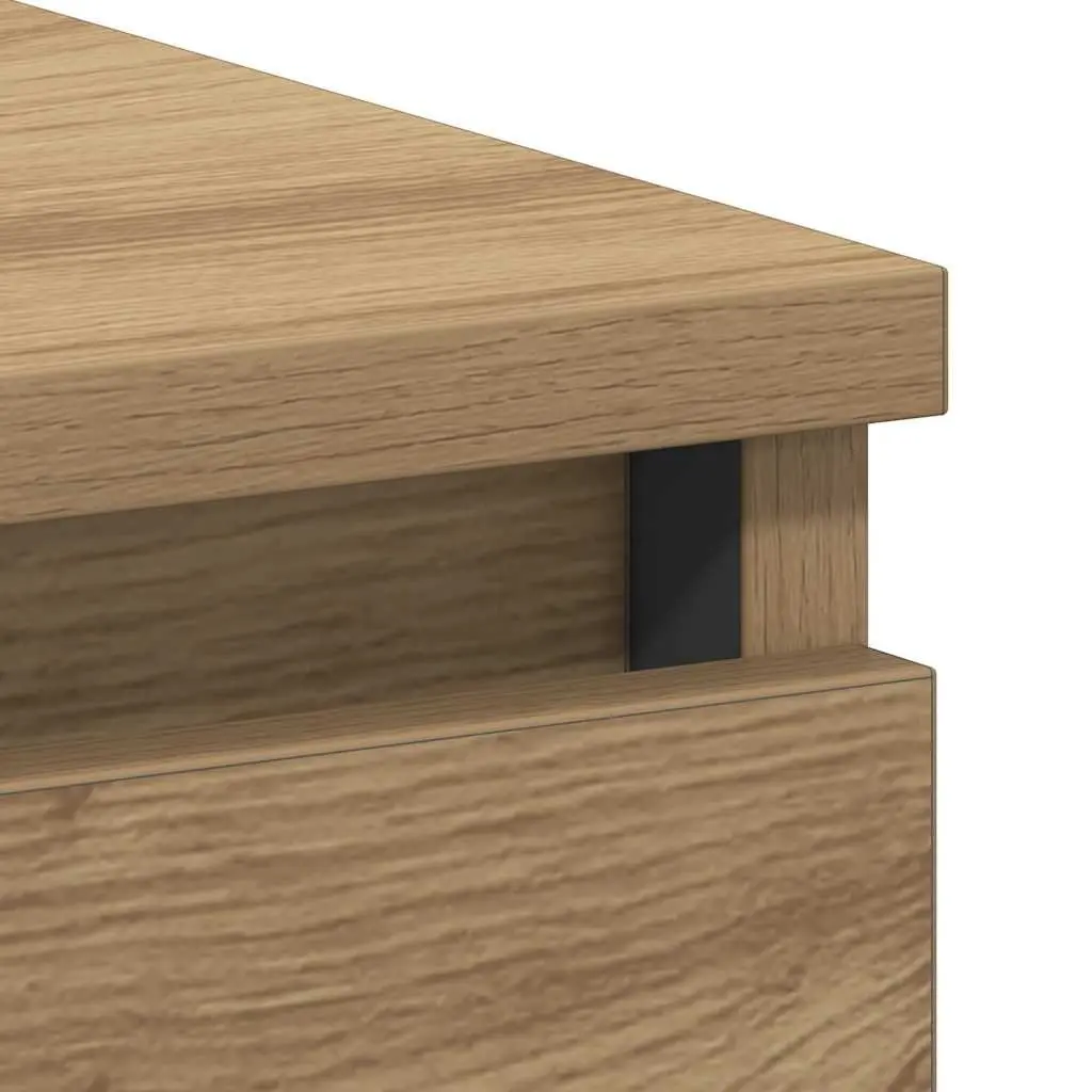 Brown Engineered Wood Office Desk with 3 Drawers