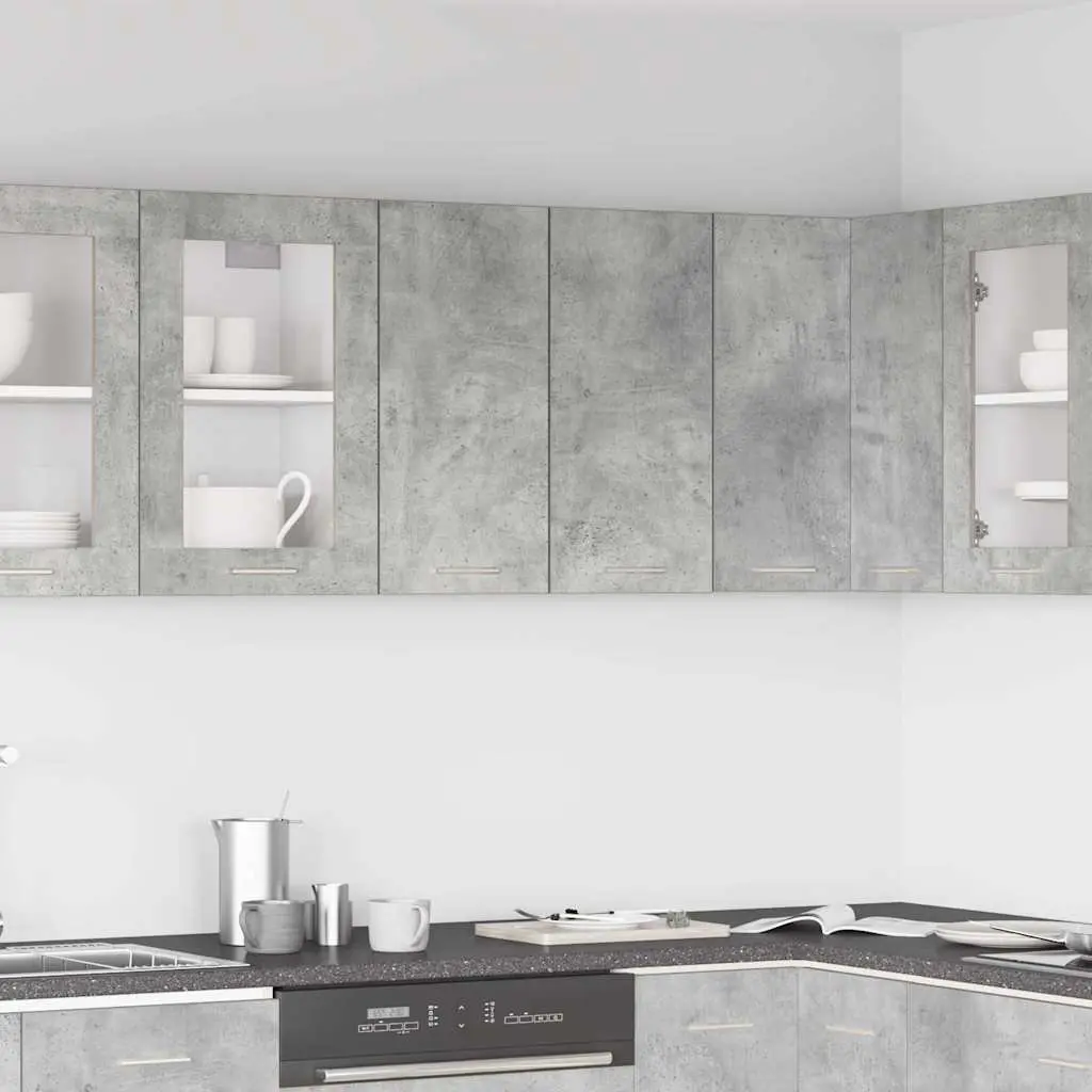Kitchen Wall Cabinet Grey 60x31x60cm Engineered Wood Storage Cupboard Unit