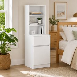 Elegant Bedside Cabinet with Engineered Wood Finish