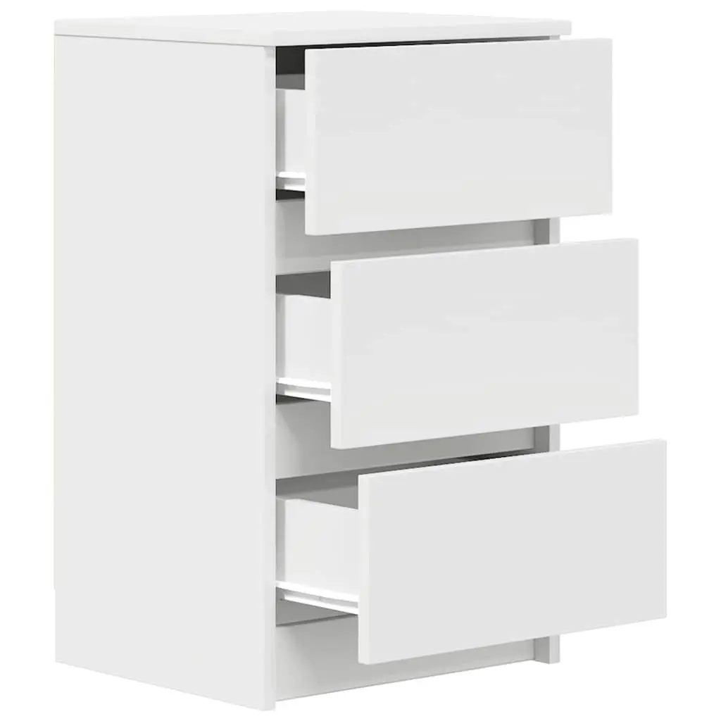 Bedside Cabinet 3 Drawers White Nightstand Bedroom Storage Organiser 39x35x65cm