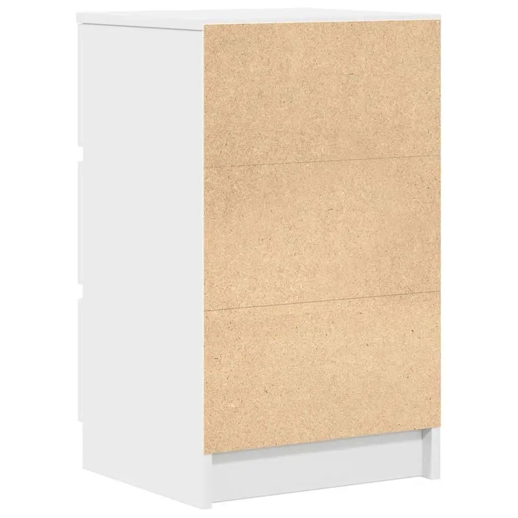 Bedside Cabinet 3 Drawers White Nightstand Bedroom Storage Organiser 39x35x65cm