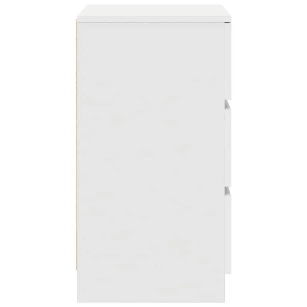 Bedside Cabinet 3 Drawers White Nightstand Bedroom Storage Organiser 39x35x65cm