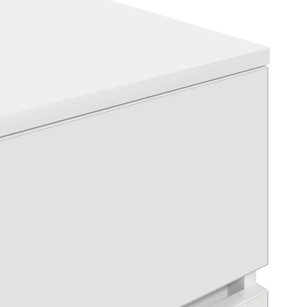Bedside Cabinet 3 Drawers White Nightstand Bedroom Storage Organiser 39x35x65cm