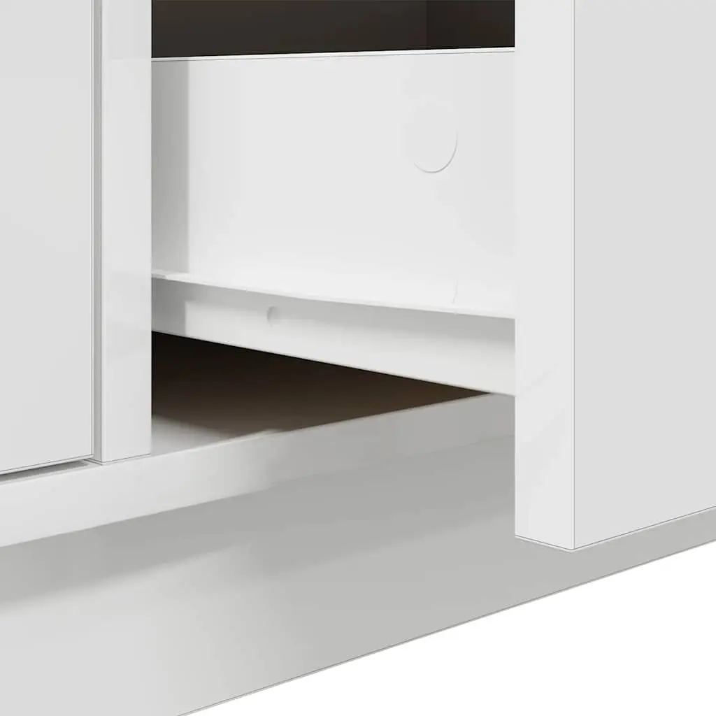 TV Cabinet RGB LED Lights White Engineered Wood 100 x 41 x 50 cm