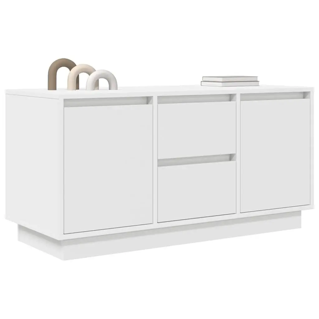 TV Cabinet RGB LED Lights White Engineered Wood 100 x 41 x 50 cm