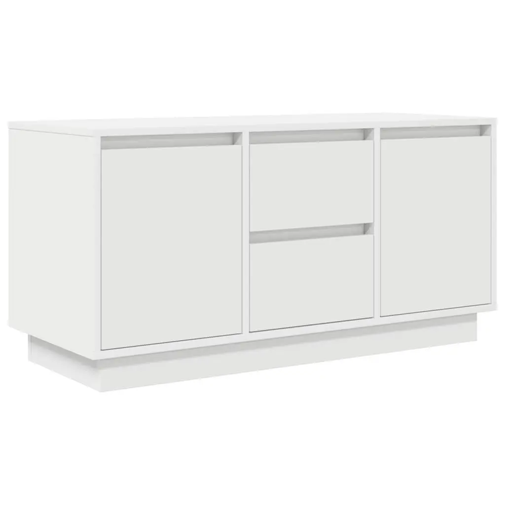 TV Cabinet RGB LED Lights White Engineered Wood 100 x 41 x 50 cm
