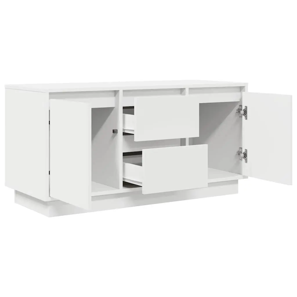 TV Cabinet RGB LED Lights White Engineered Wood 100 x 41 x 50 cm
