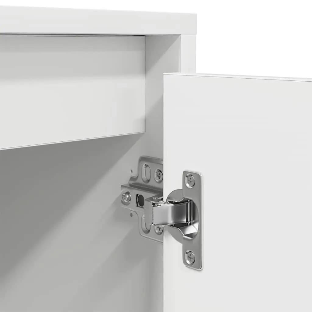 TV Cabinet RGB LED Lights White Engineered Wood 100 x 41 x 50 cm
