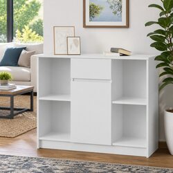 Elegant White Sideboard Cabinet with Drawer Storage