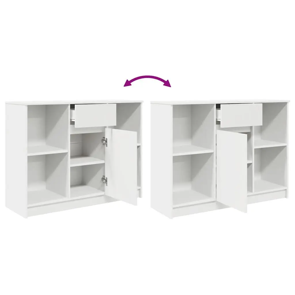 White Sideboard Cabinet with Drawer Storage