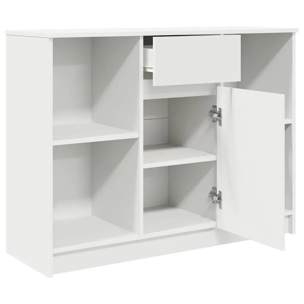 White Sideboard Cabinet with Drawer Storage