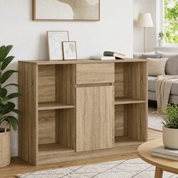 Elegant Brown Engineered Wood Sideboard Storage Cabinet