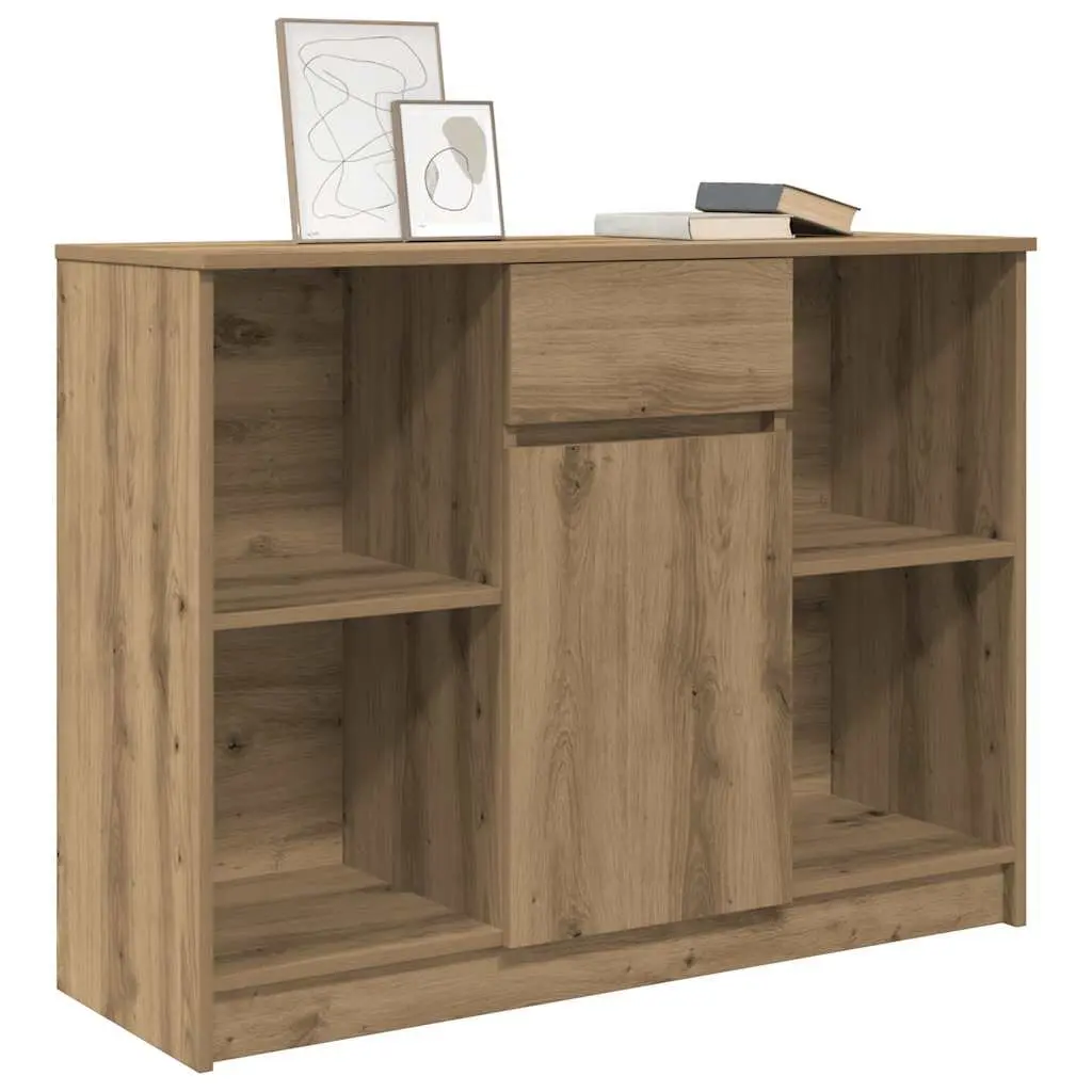 Sideboard Storage Cabinet with Drawer Brown Engineered Wood 101x35x76 cm Buffet