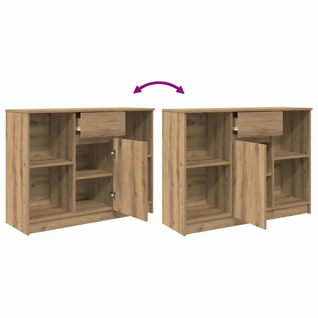 Sideboard Storage Cabinet with Drawer Brown Engineered Wood 101x35x76 cm Buffet