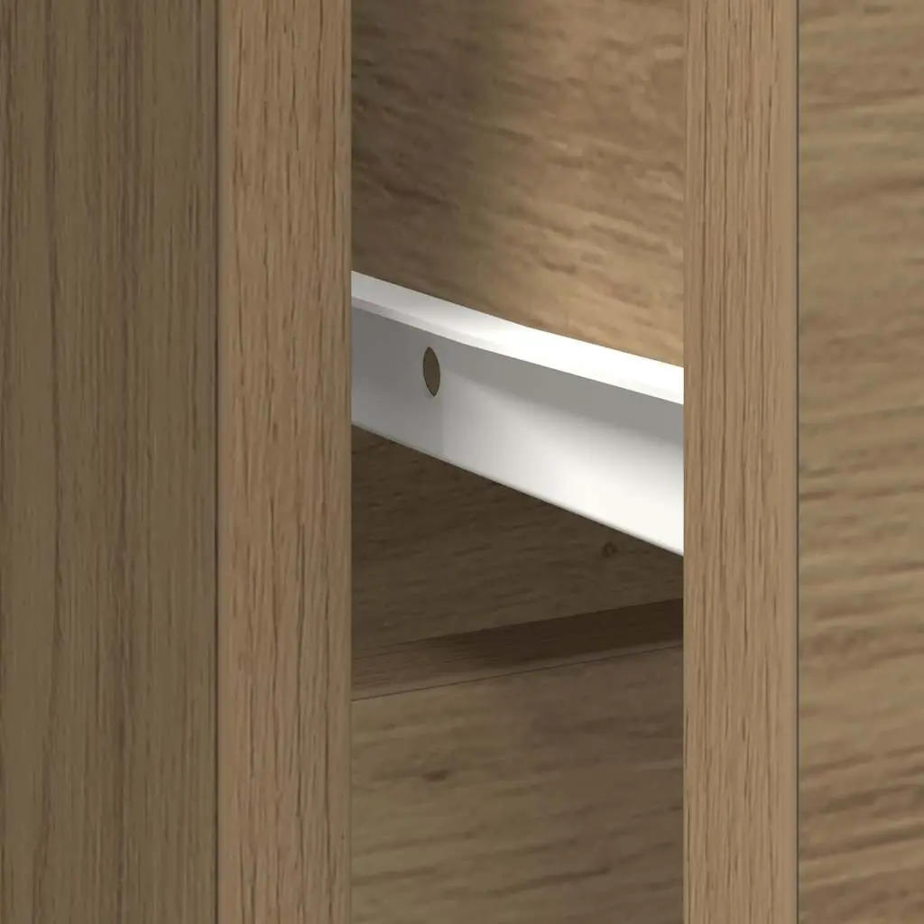 Sideboard Storage Cabinet with Drawer Brown Engineered Wood 101x35x76 cm Buffet