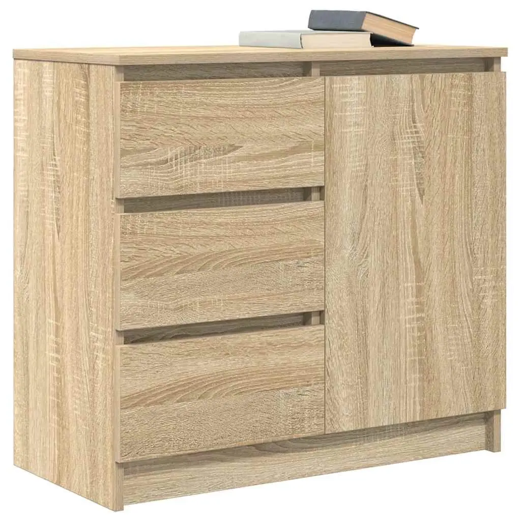 Brown Engineered Wood Sideboard with Storage