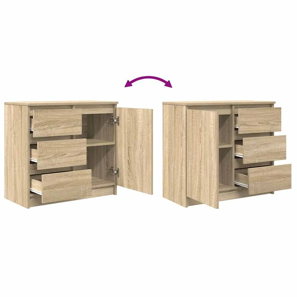 Brown Engineered Wood Sideboard with Storage