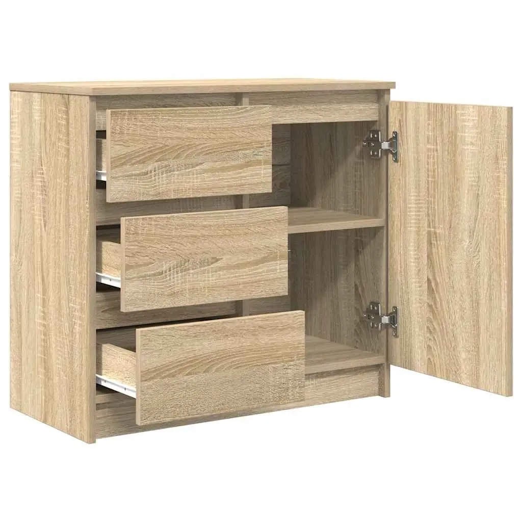 Brown Engineered Wood Sideboard with Storage