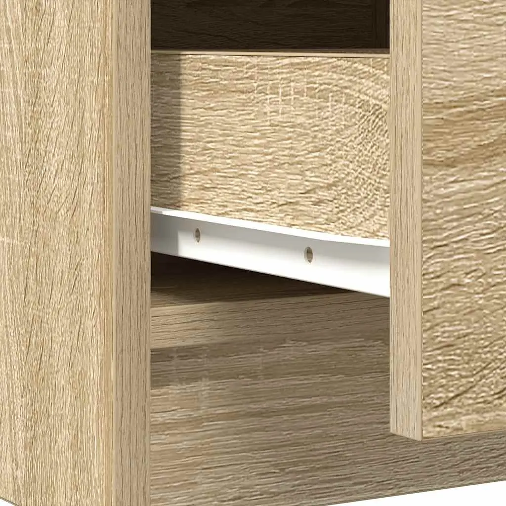 Brown Engineered Wood Sideboard with Storage