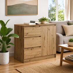 Brown Engineered Wood Sideboard Storage Cabinet